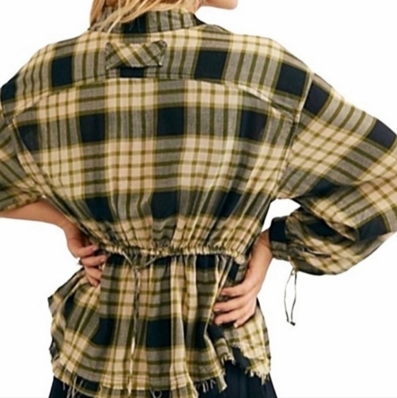 Free People Pacific Dawn Plaid Shirt. - Picture 4 of 7
